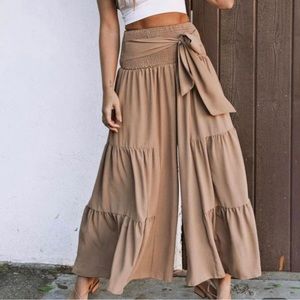 Cute Tan Wide Leg Pants